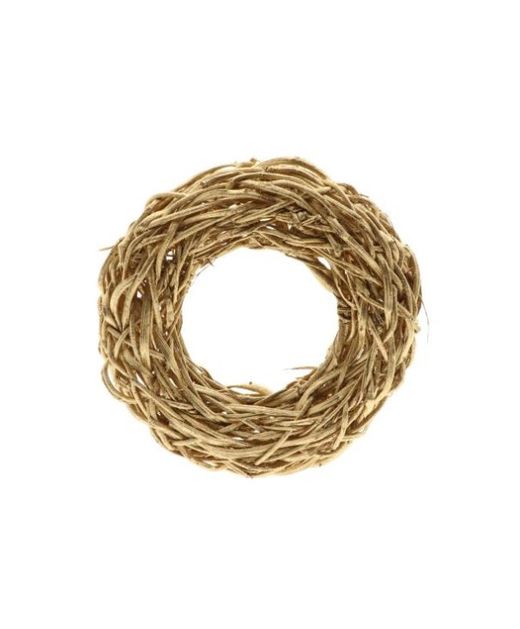 Corona de Mimbre Natural Redonda Crazyvine Dorada Ø38 X H 12Cm.