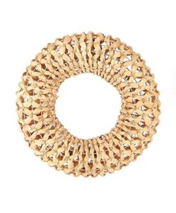 Couronne ronde épaisse en osier naturel Diamètre 40 X H 11Cm.