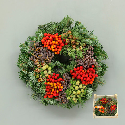 Corona Navideña Nobilis Frutas naturales 30 cm
