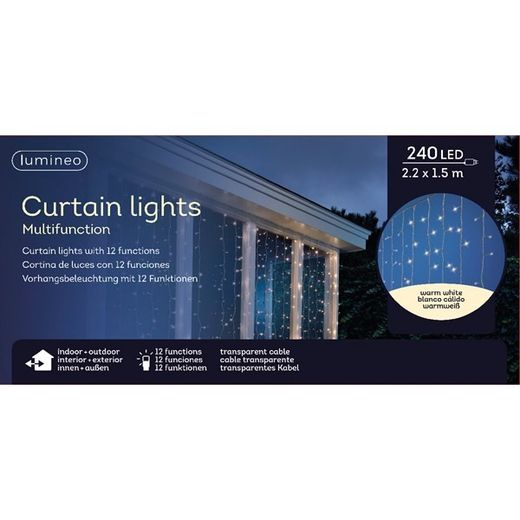 Cortina De Luces De Navidad Warm White 2,20 X H1,50Mts. (240 Led)