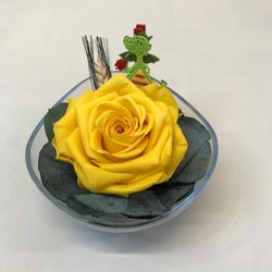 Cristal con Rosa Preservada Premium Sant Jordi