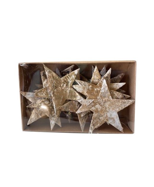 Estrella de Corteza Marrón Y Oro Ø9Cm. (Caja 15U.)