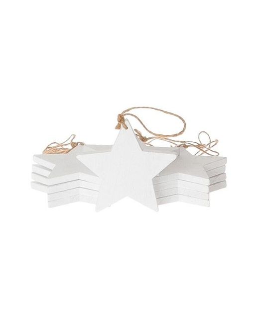 Estrella Madera Blanca 10 X 10 X 1 Cm. (Set 10U.)