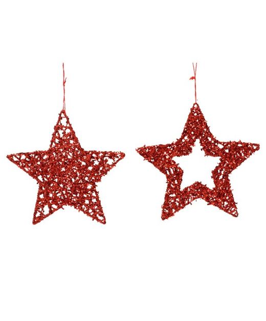 Estrella Roja Agujero Y Tupida Ø15 X H0,1Cm. (Set 2U.)