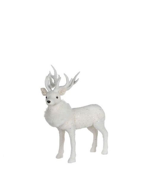 Figura Ciervo decorativo Blanco 31 X 13 X H 36Cm.