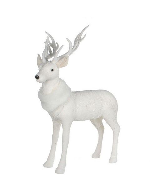 Figura Ciervo decorativo Blanco 47 X 27 X H 60Cm.