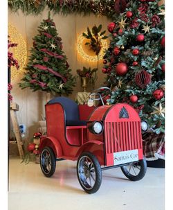 Figura Coche Santa Claus Rojo Chevy 60 X 106 X H 80Cm.