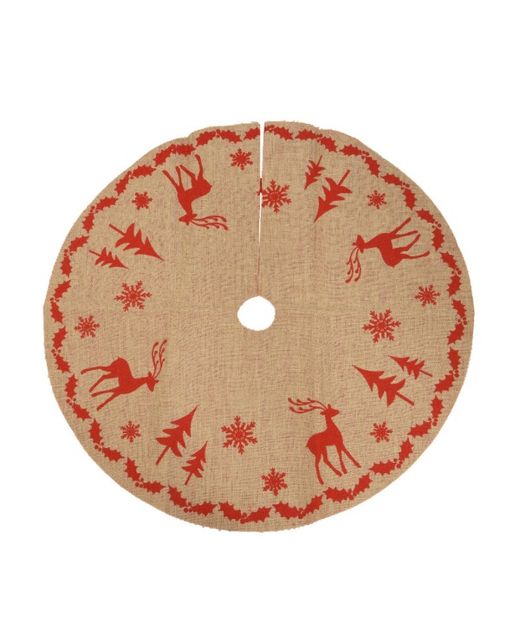 Funda Arpillera Para Pie Árbol Y decoración Roja Ø85 X H0,2Cm.