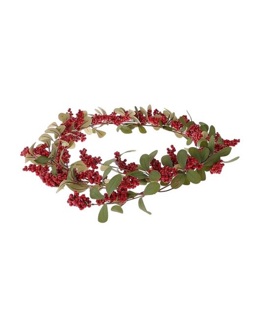 Guirnalda Artificial Con Berries Rojos Y Eucalyptus 15 X 22 X H180Cm.