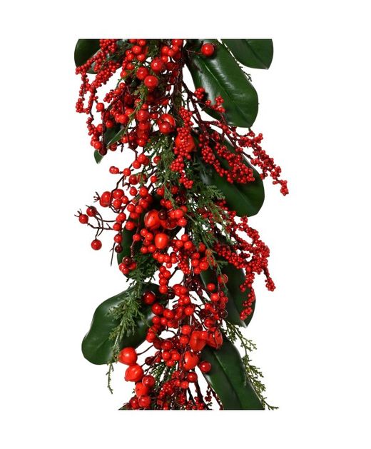 Guirnalda Artificial de Berries Rojos Y Hojas Ø8 X H180Cm.