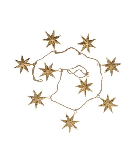 Guirnalda Estrella de Metal Oro Con Agujeritos 182 X 3 X H13,5Cm.