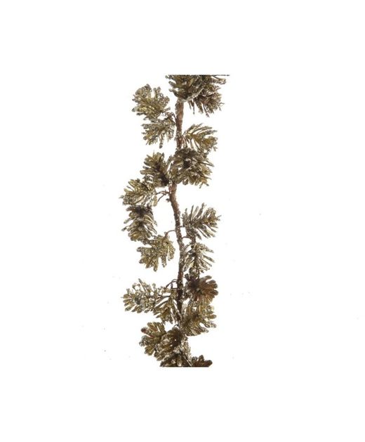 Guirnalda Piñas Con Purpurina Oro 120 X 6 X H4,50Cm