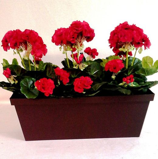 Jardinera Geranios Artificiales