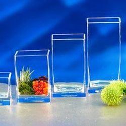 Vaso de cristal retangular