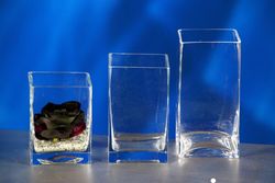 Vaso de cristal retangular