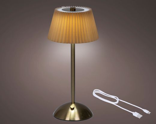 Lámpara De Mesa Recargable Con Led Cálido Ø15 X H30,5Cm.