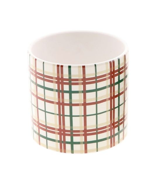 Maceta Cerámica Xmas Cuadros Ø12 X H10Cm.
