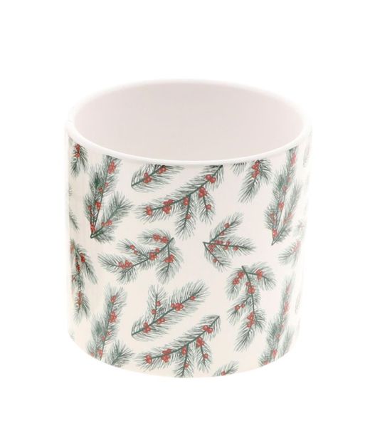 Maceta Cerámica Xmas Muérdago Ø12 X H10Cm.