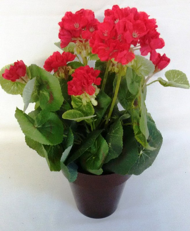 Gerânio artificial de vaso de plástico — Flores Frescas Online