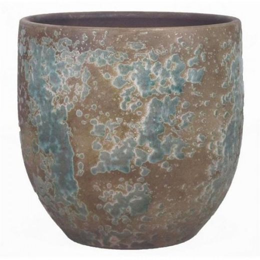 POT DE FLEURS EN CÉRAMIQUE TURQUOISE « LUUK »