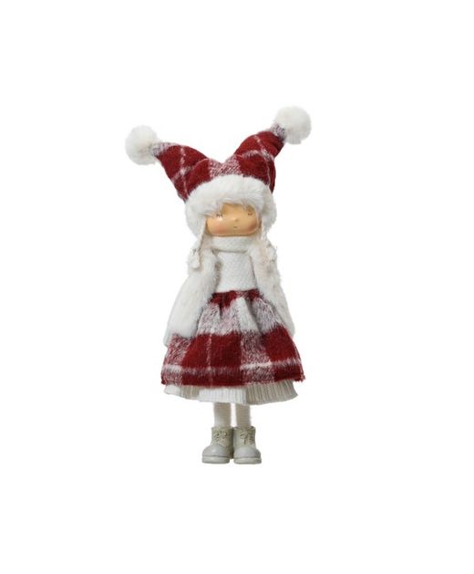Muñeca de Sombrero Rojo Con Pompón Blanco 22 X 20 X H46Cm.