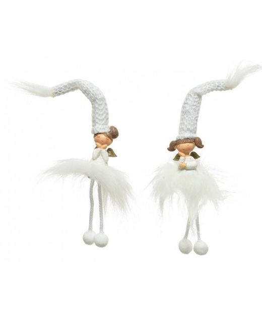 Muñecas Blancas Con Falda de Pelo 4 X 3 X H23Cm. (2U.)