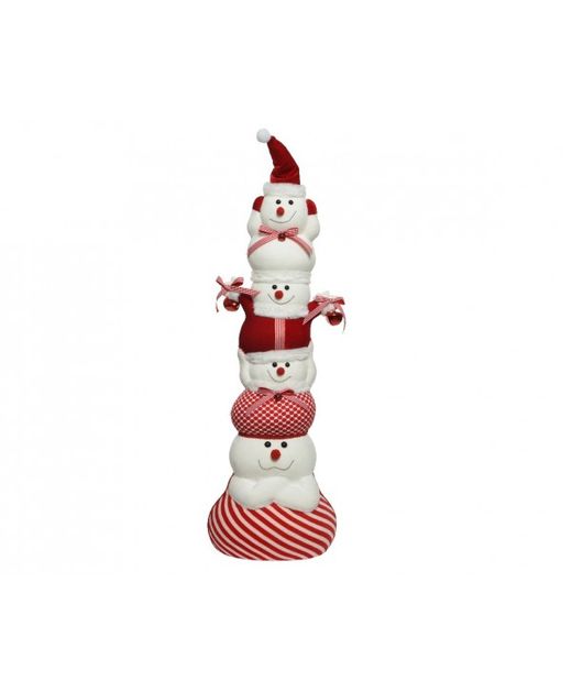 Muñeco de Nieve Blanco Y Rojo Foam 32 X 24 X H93Cm.