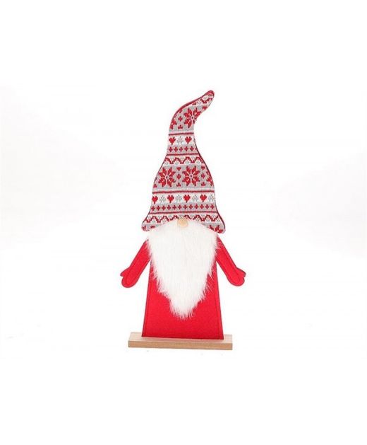 Papá Noel de Madera Grande Con Sombrero Rojo 27,5 X 5,5 X H57Cm.