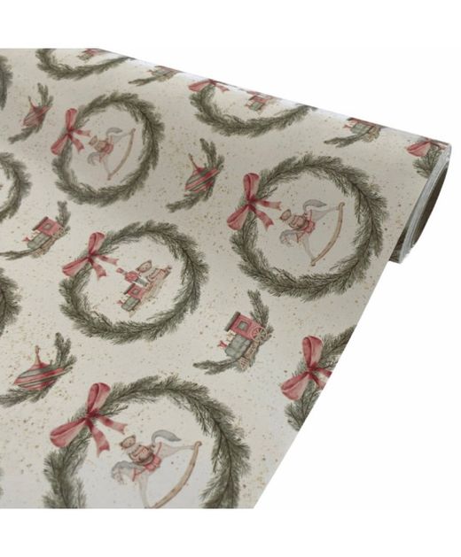 Papel Pakper Corona Navidad Con Juguetes 70Cm X 25M.