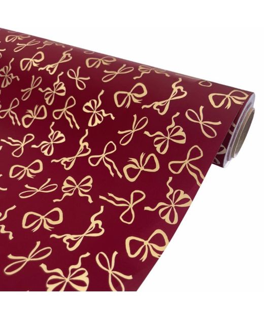 Papel Pakper Granate + Lazos Dorados 70Cm. X 25Mt.