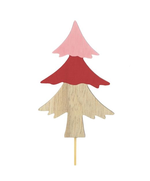 Pick Árbol de Madera Verde Y Natural 7 X 10 X H10Cm. (10U.)