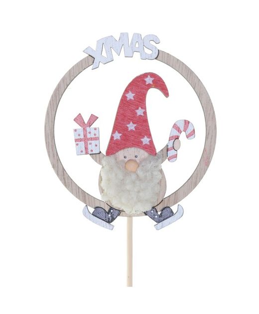 Pick de Madera Santa "Xmas" Ø8 X H 50Cm. (10U.)