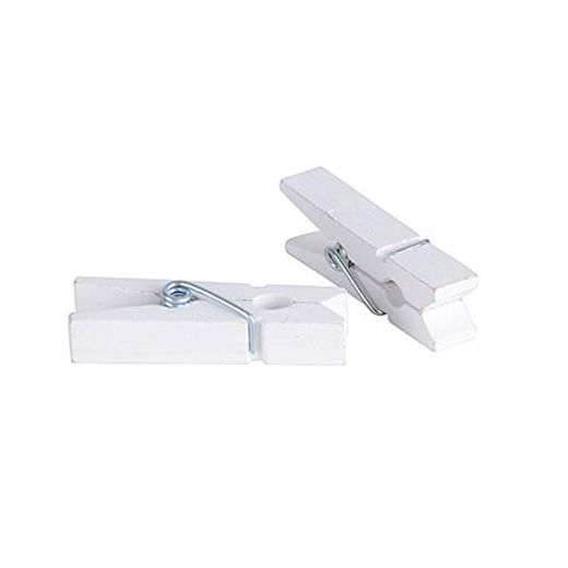 Pinzas Madera Natural Blanca 3,5Cm Caja 100 U.