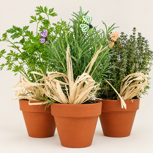 Plantes Aromatiques Terre Cuite Boite de 10 plantes.