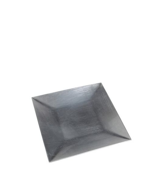 Plato de Melamina Cuadrado Plateado 24 X 24 X H 2Cm.