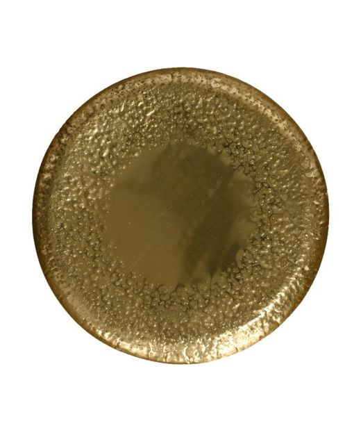 Plato Redondo de Aluminio Dorado Ø 35 X H 2,5Cm.