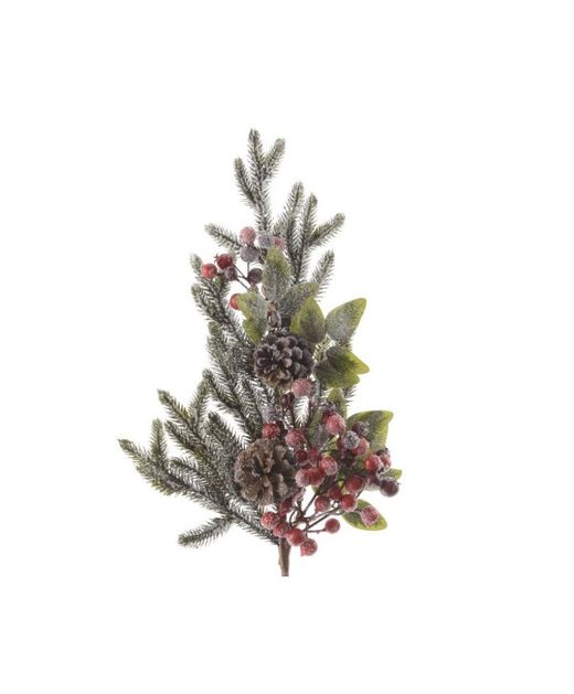 Ramillete de Navidad Con Piñas Hojas Y Berries 7 X 13 X H50Cm.