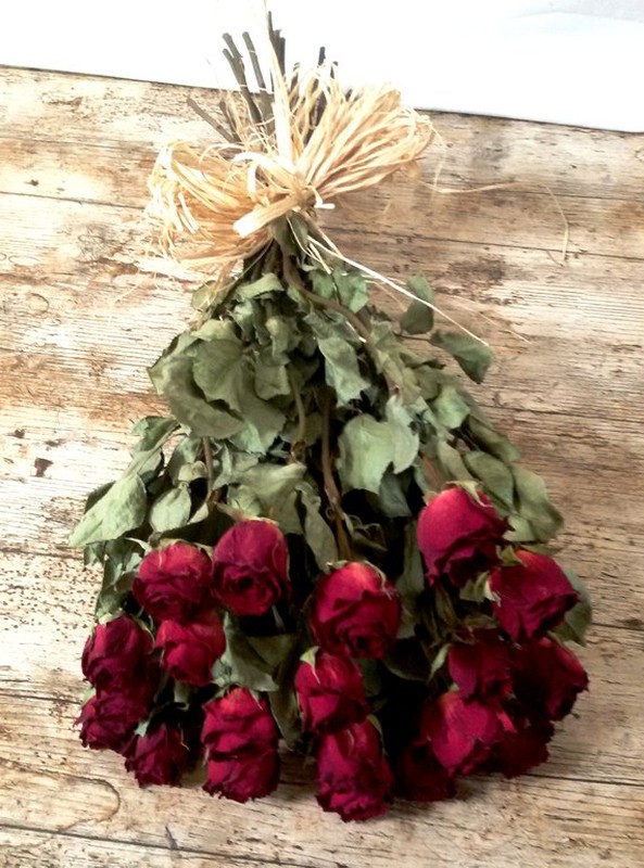 Ramo 20 Rosas Secas Dark Red — Floresfrescasonline