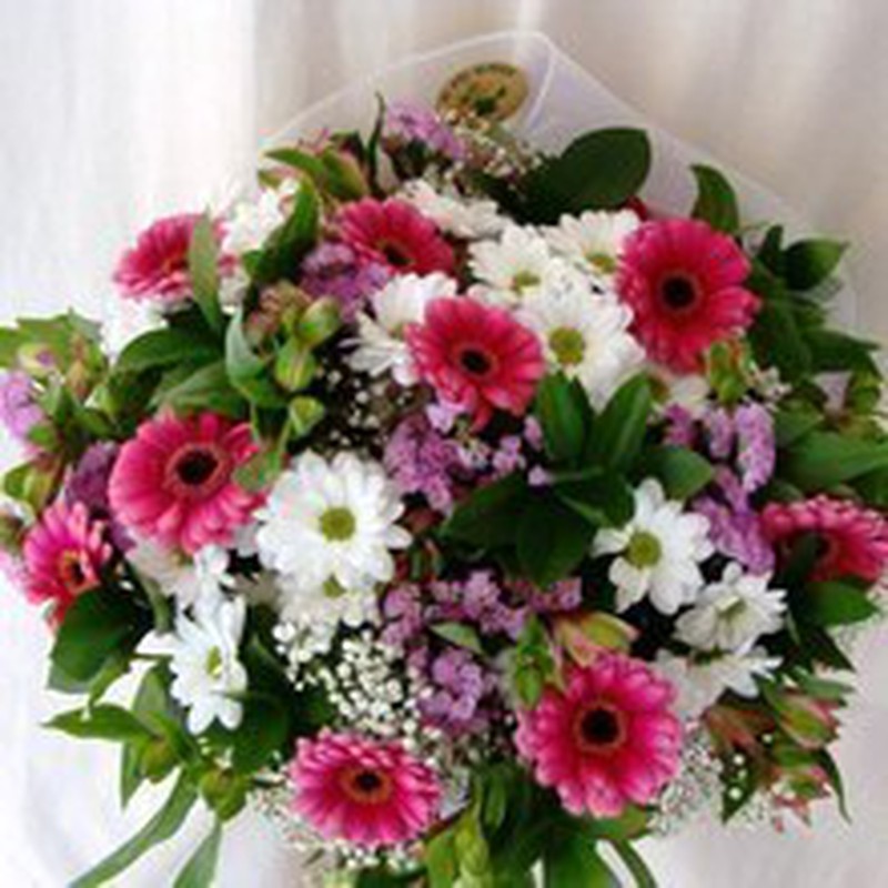 Bouquet bretão com Gerbera e margaridas — Flores Frescas Online