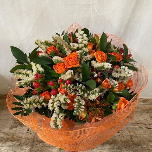 Ramo Cantonés con Rosas Naranja