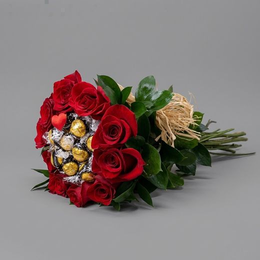 Ramo de Rosas y Bombones San Valentín