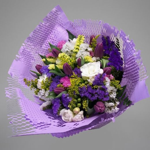 Bouquet de tulipes champêtres
