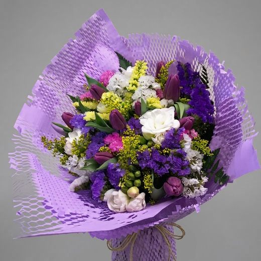 Bouquet de tulipes champêtres