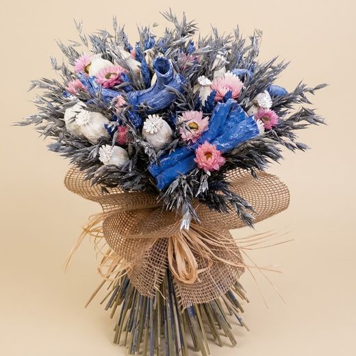 Bouquet de fleurs séchées Essentiel Bleu