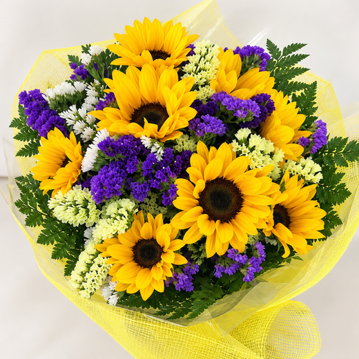 Bouquet de tournesols champêtres