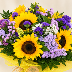 Bouquet de tournesols champêtres