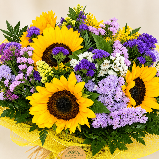 Bouquet de tournesols champêtres