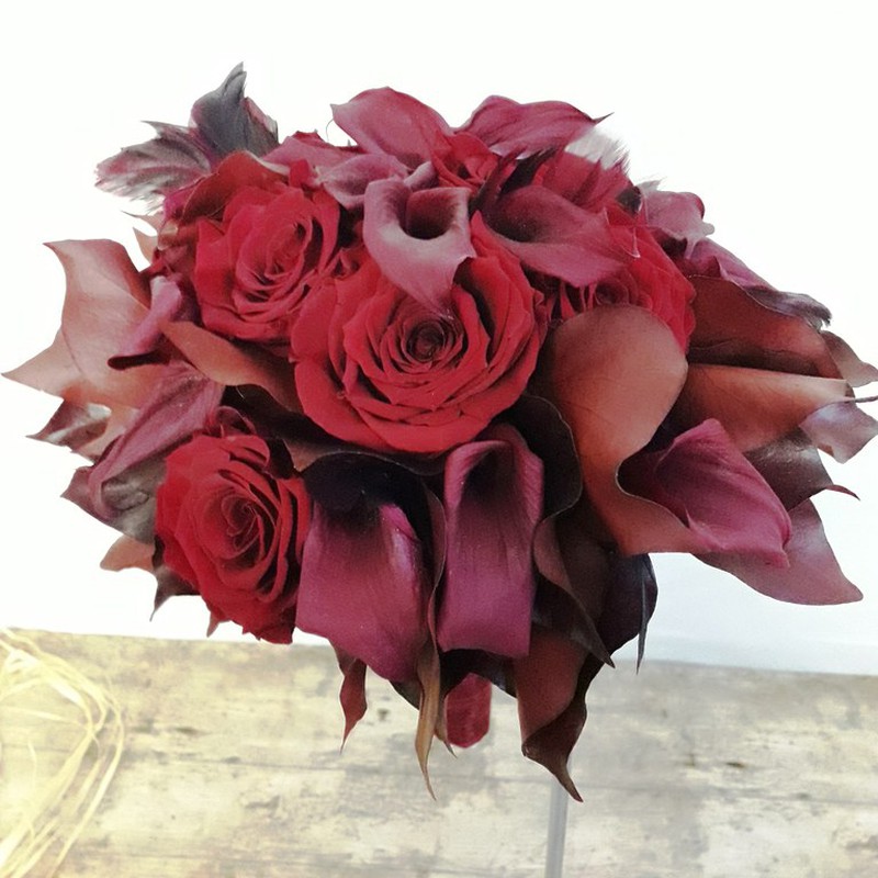 Ramo 20 Rosas Secas Dark Red — Floresfrescasonline