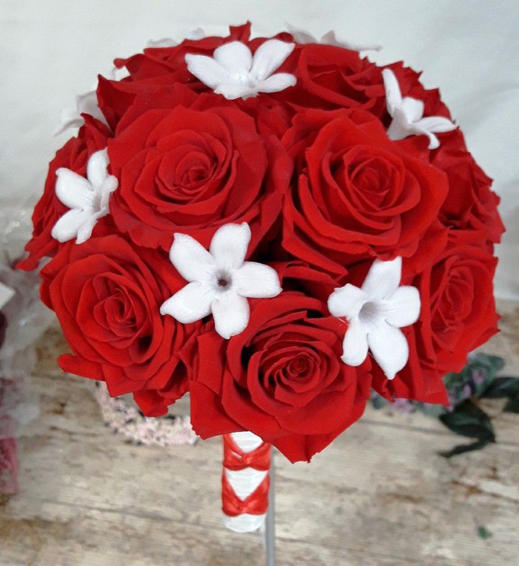 Bouquet Noiva Rosas Preservado Jasmim — Flores Frescas Online