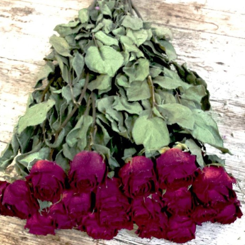 Ramo 20 Rosas Secas Dark Red — Floresfrescasonline